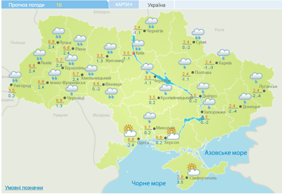 Прогноз погоди