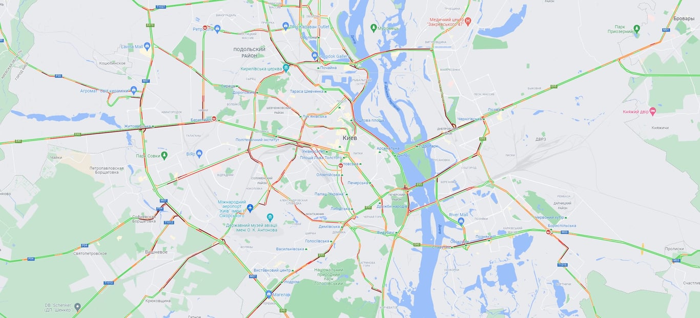 Пробки в Киеве 13 декабря