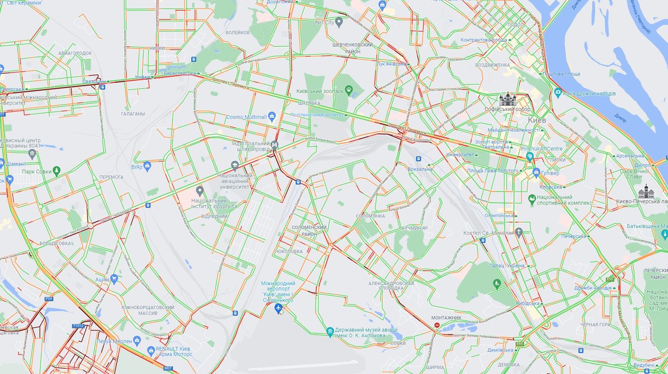 Пробки в Киеве 22 декабря