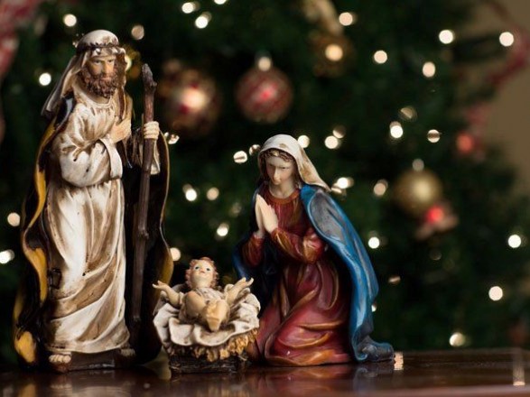 Католицьке Різдво 25 грудня святкові свічки ілюстрація народження Ісус