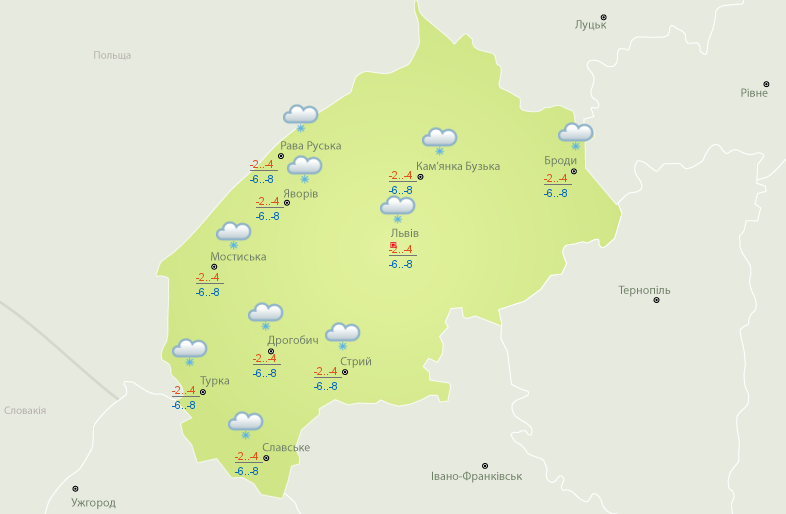 Погода у Львові 28 грудня