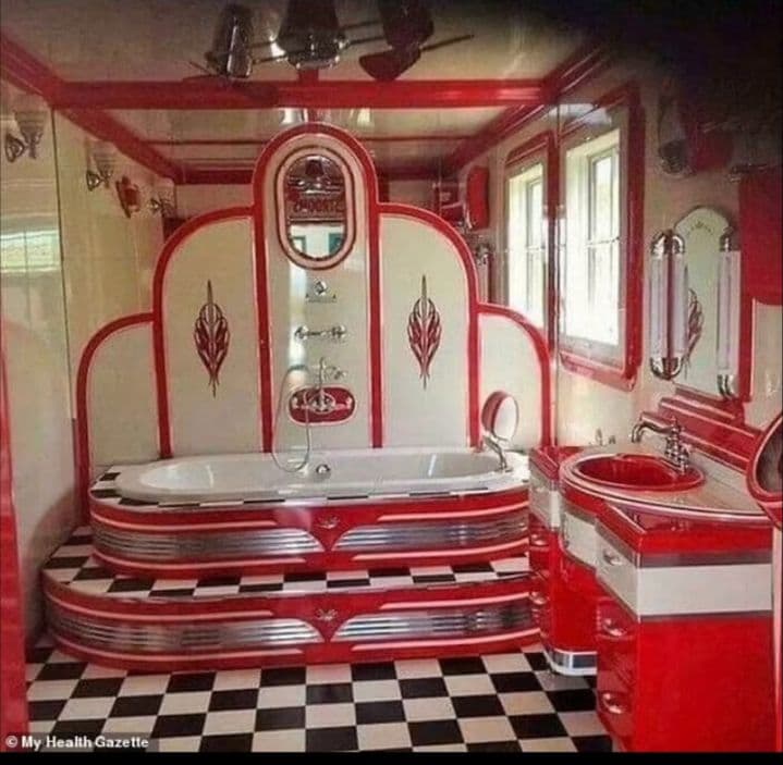 Ванна кімната у стилі американської закусочної