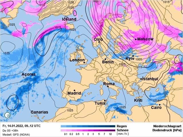 Прогноз погоды в Украине на 14 января