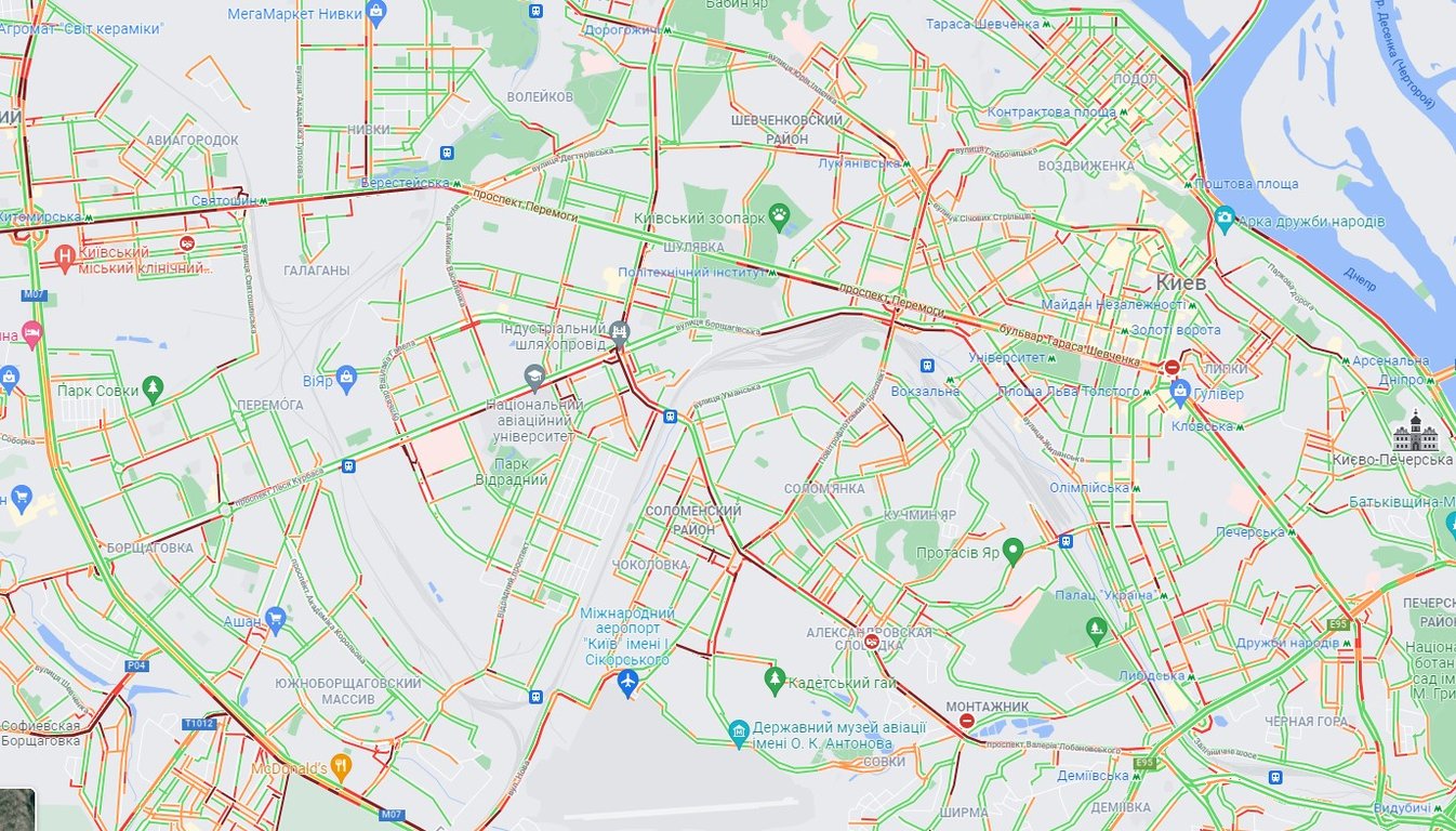 Пробки в Киеве 24 января