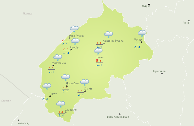 Якою буде погода 3 лютого у Львові