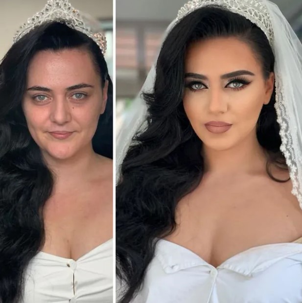 женщины до и после макияжа