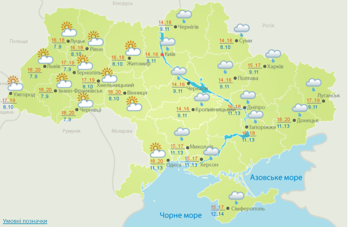 погода 14 вересня