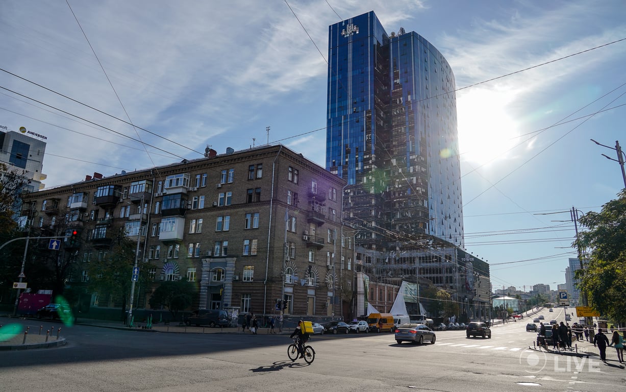последствия обстрела в Киеве