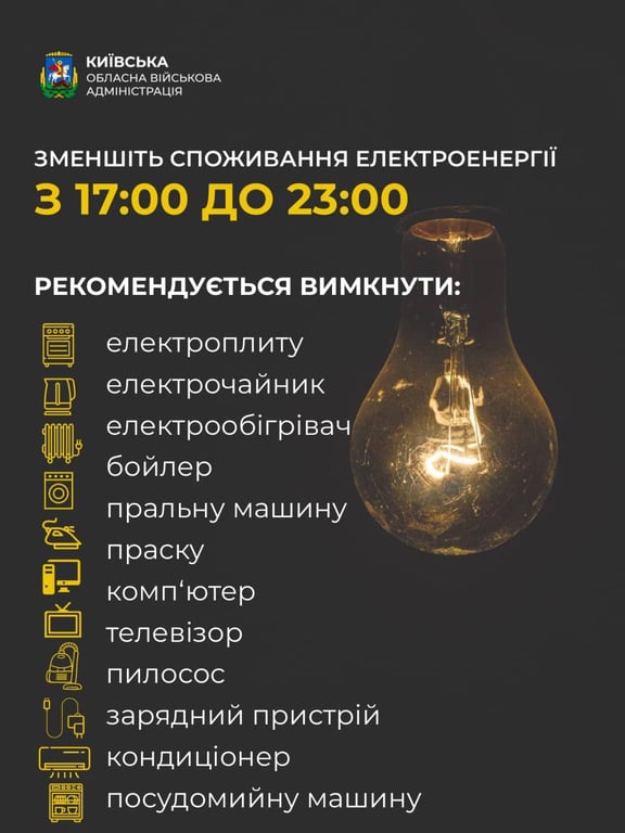 Відключення світла у Київській області