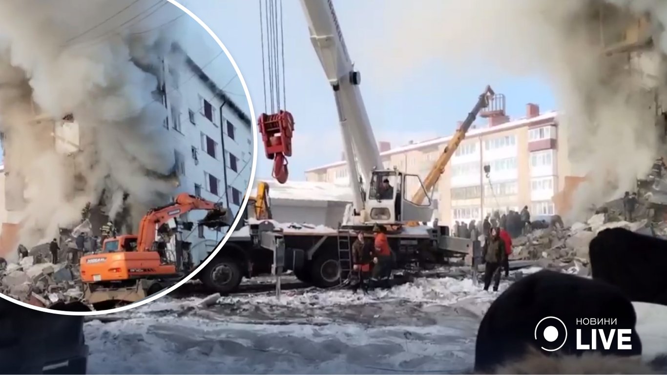 На Сахалине взорвался и обрушился жилой дом