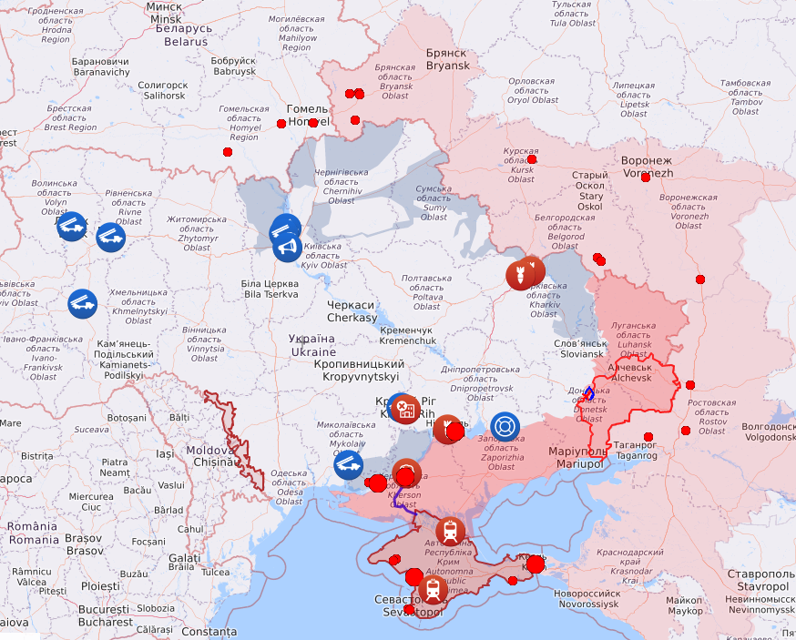 Онлайн-карта бойових дій від Liveuamap