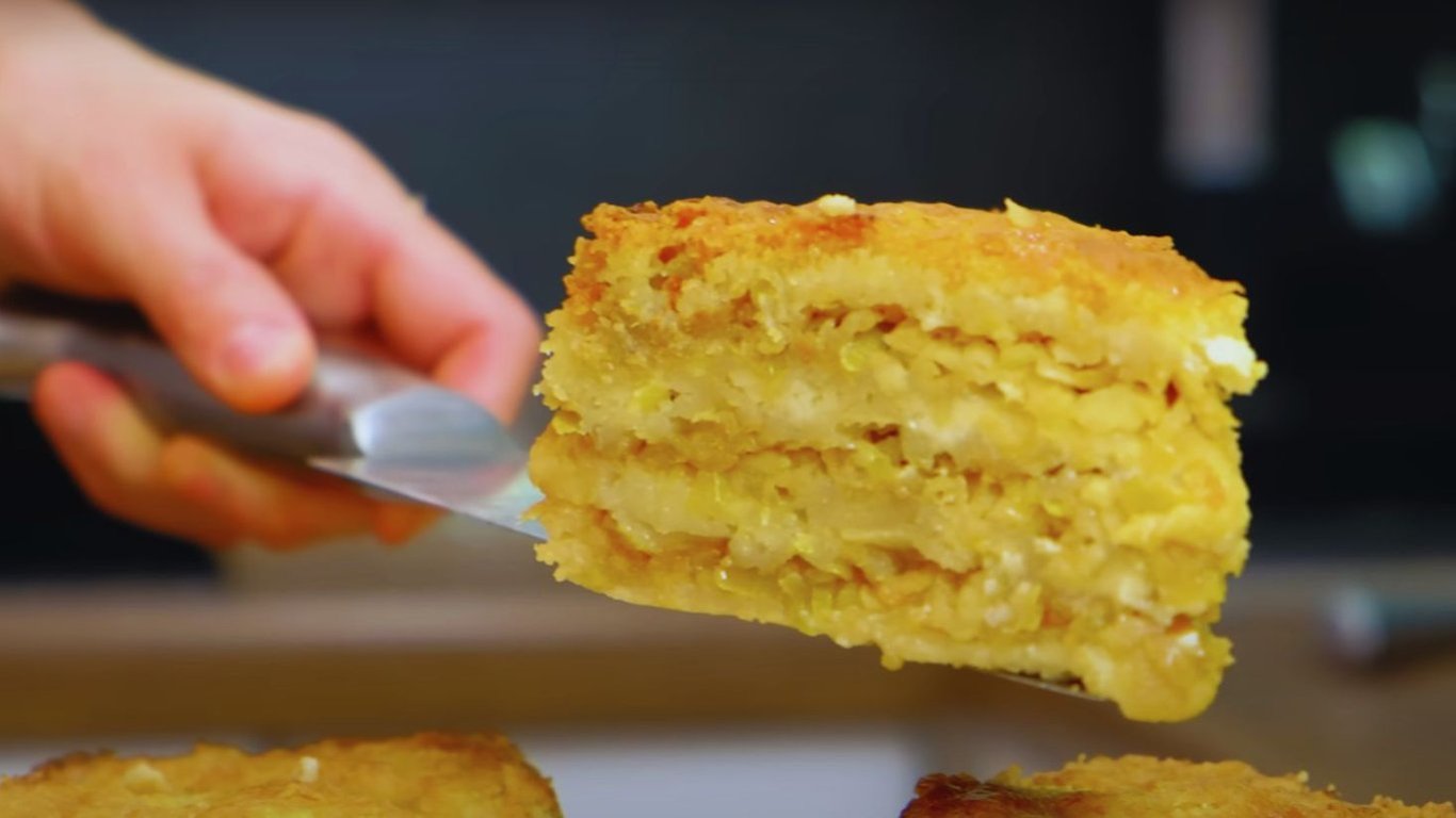 Насыпной пирог с яблоками