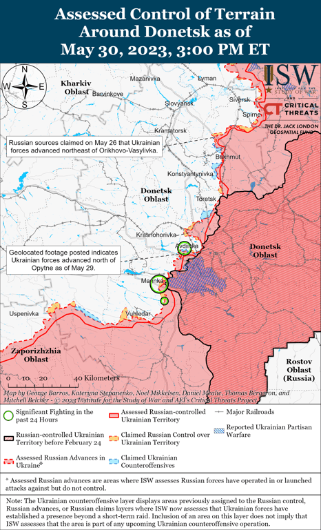 Карта боев, Донецкая область