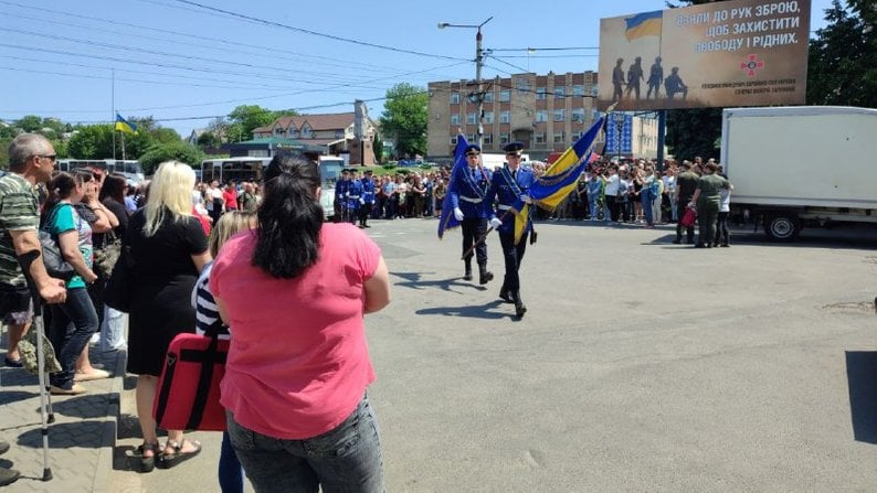 Похороны нацгвардейца, которого сбил судья на блокпосте в Киеве