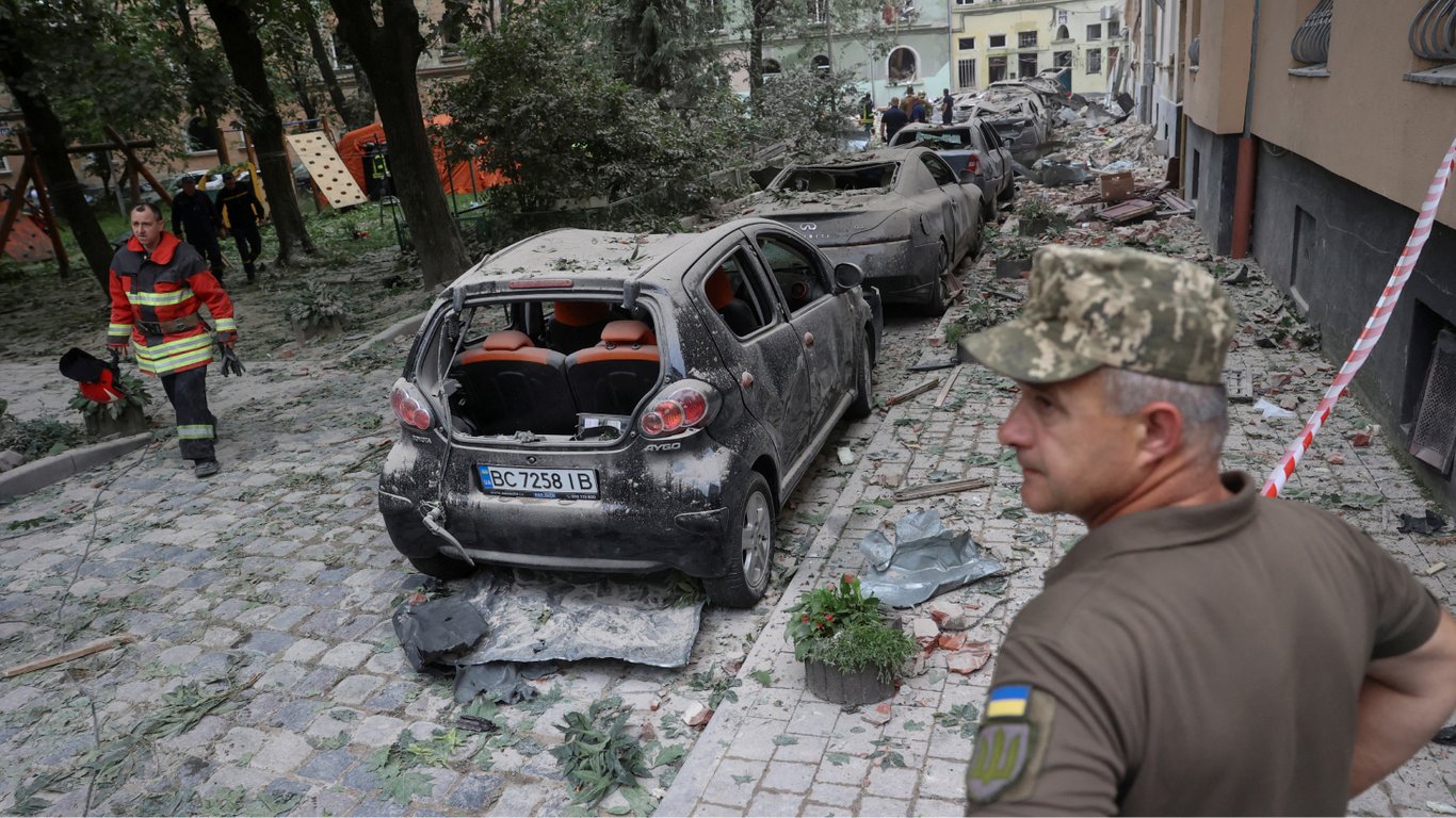 Разрушенные дома во Львове