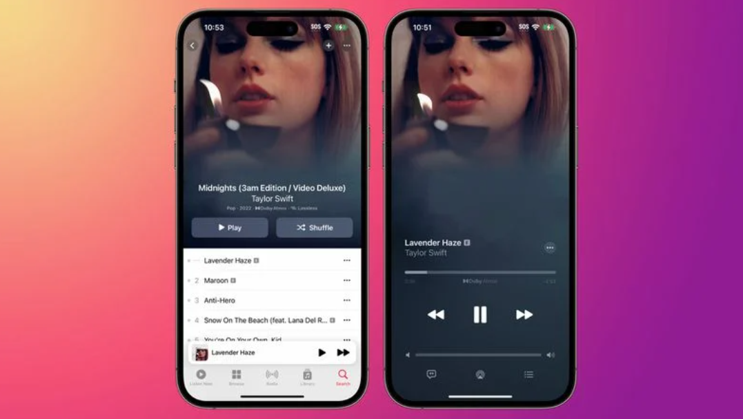 Оновлений інтерфейс користувача у Apple Music 