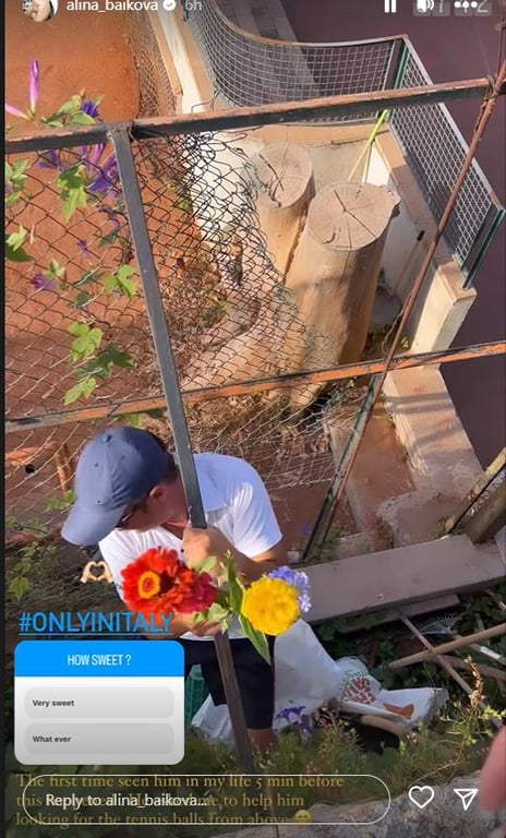 Квіти для красуні: італієць не встояв перед моделлю Аліною Байковою - фото 1
