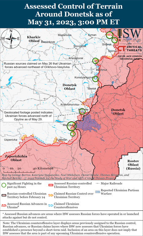 Карта боїв, Донецька область