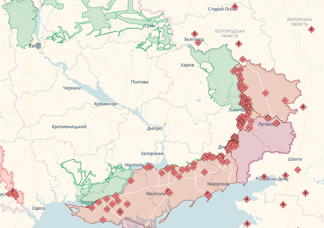 Онлайн-карта боевых действий от DeepState