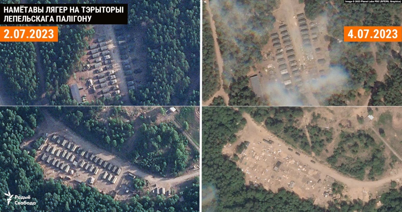 Супутникові знімки російського військового табору в Білорусі