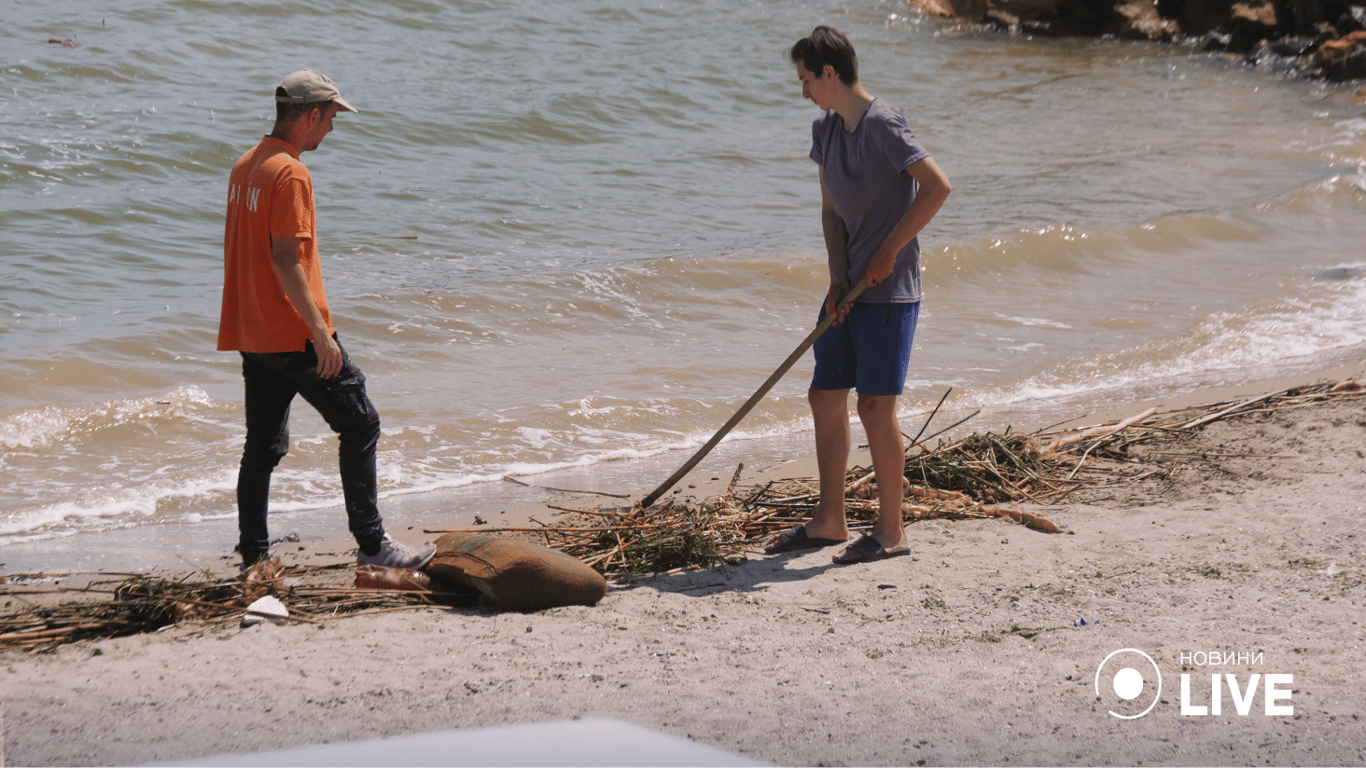 Одеські пляжі почали прибирати. Фото: Юлія Браславська / Новини.LIVE