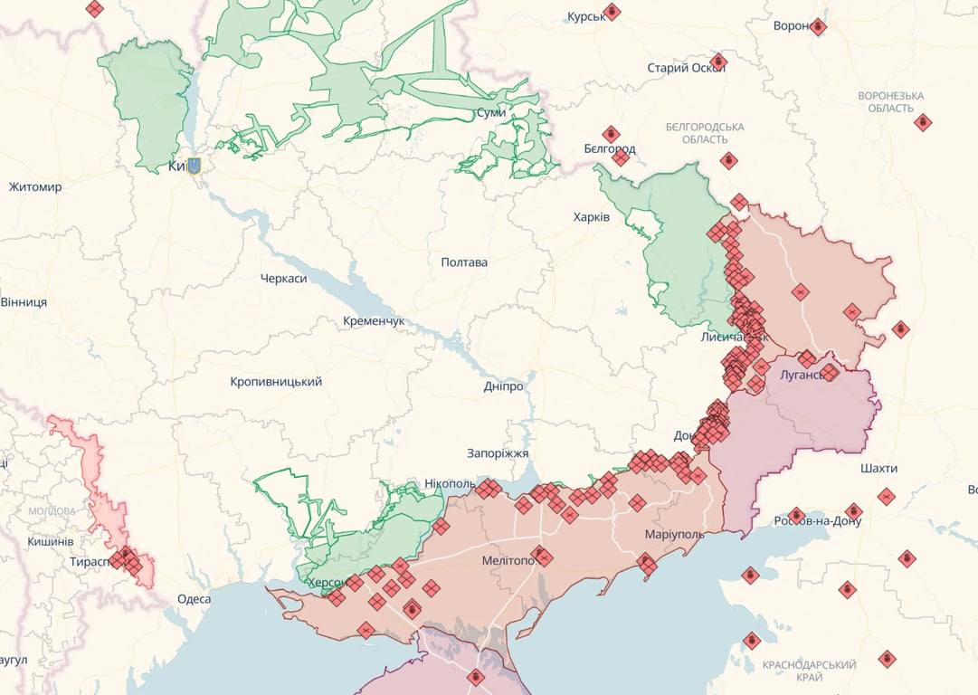 Онлайн-карта боевых действий от DeepState