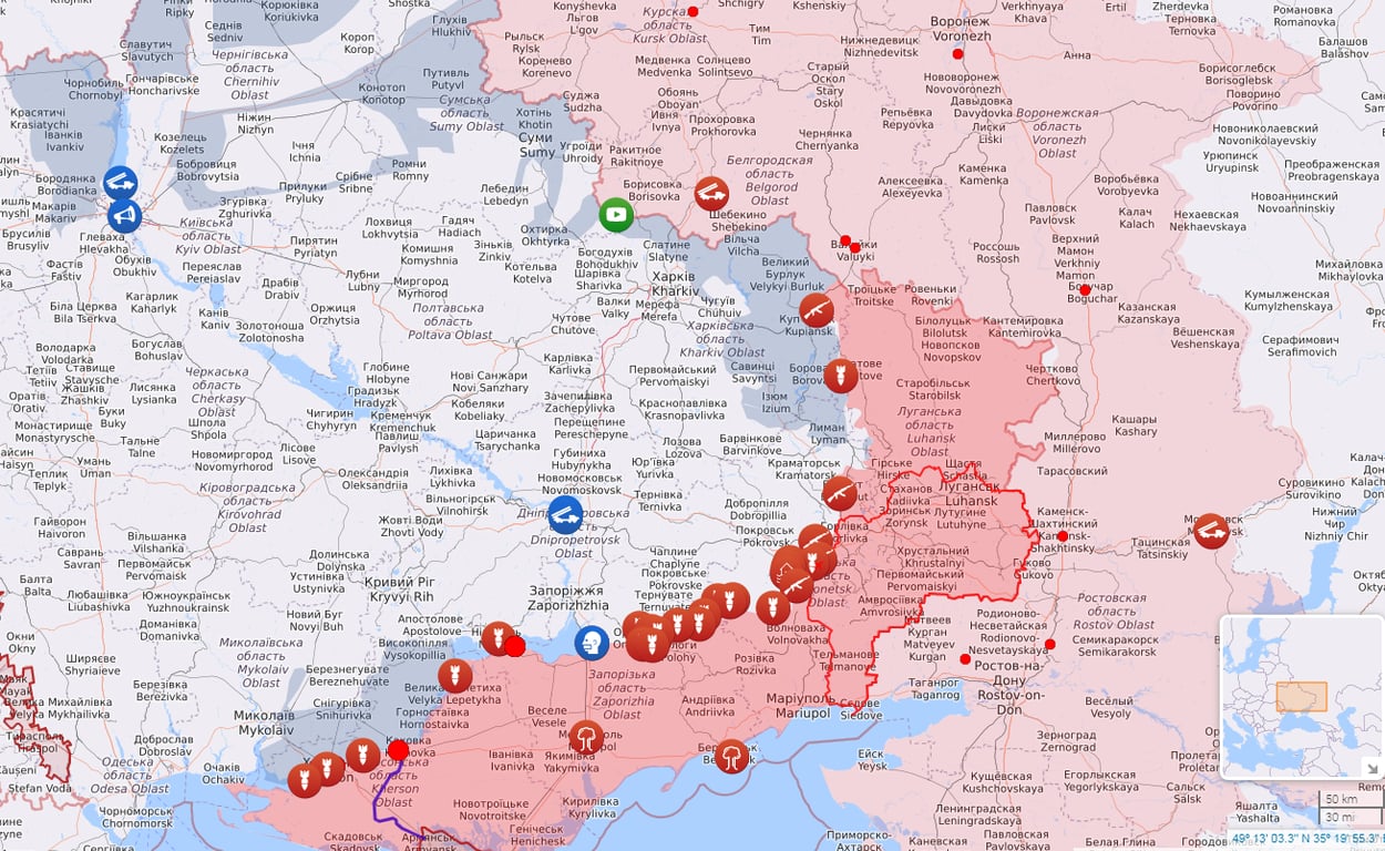 Онлайн-карта боевых действий от Liveuamap