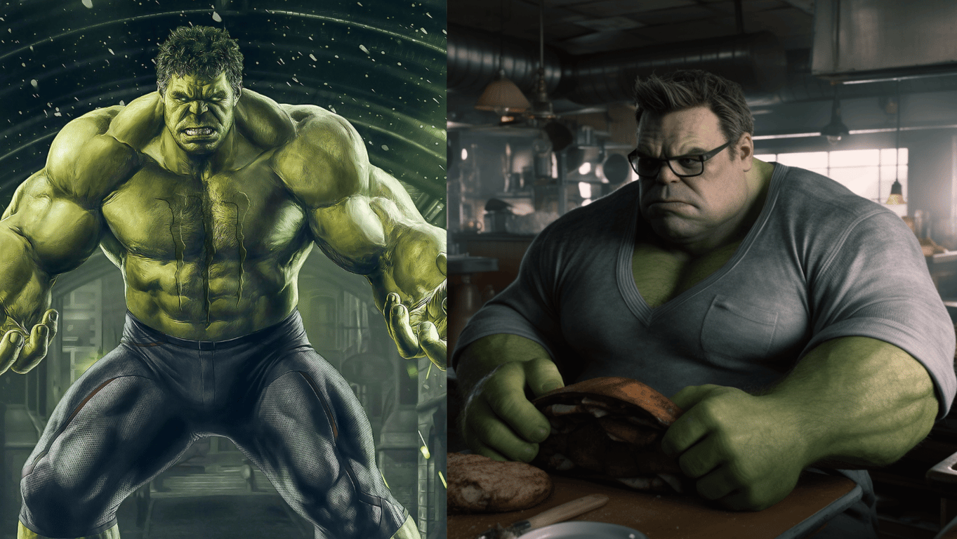 Нейромережа зобразила Халка з ожирінням: фото супергероя