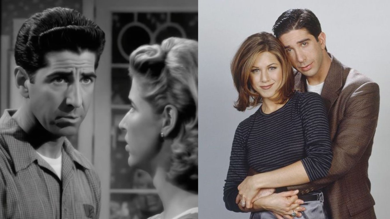 Искусственный интеллект изобразил Роса и Рэйчел как героев криминальной драмы