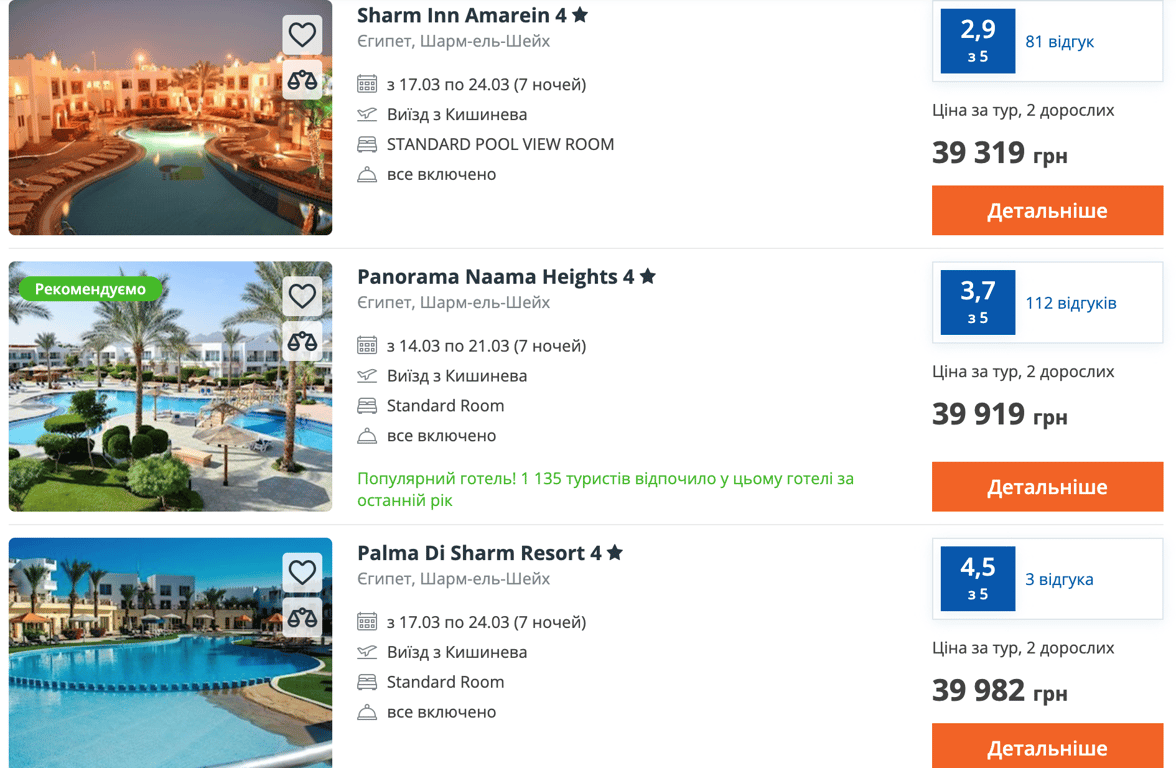 Єгипет ціни