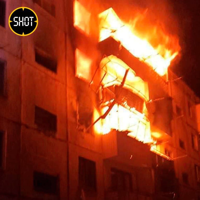 Пожар в многоэтажке в Шебекино