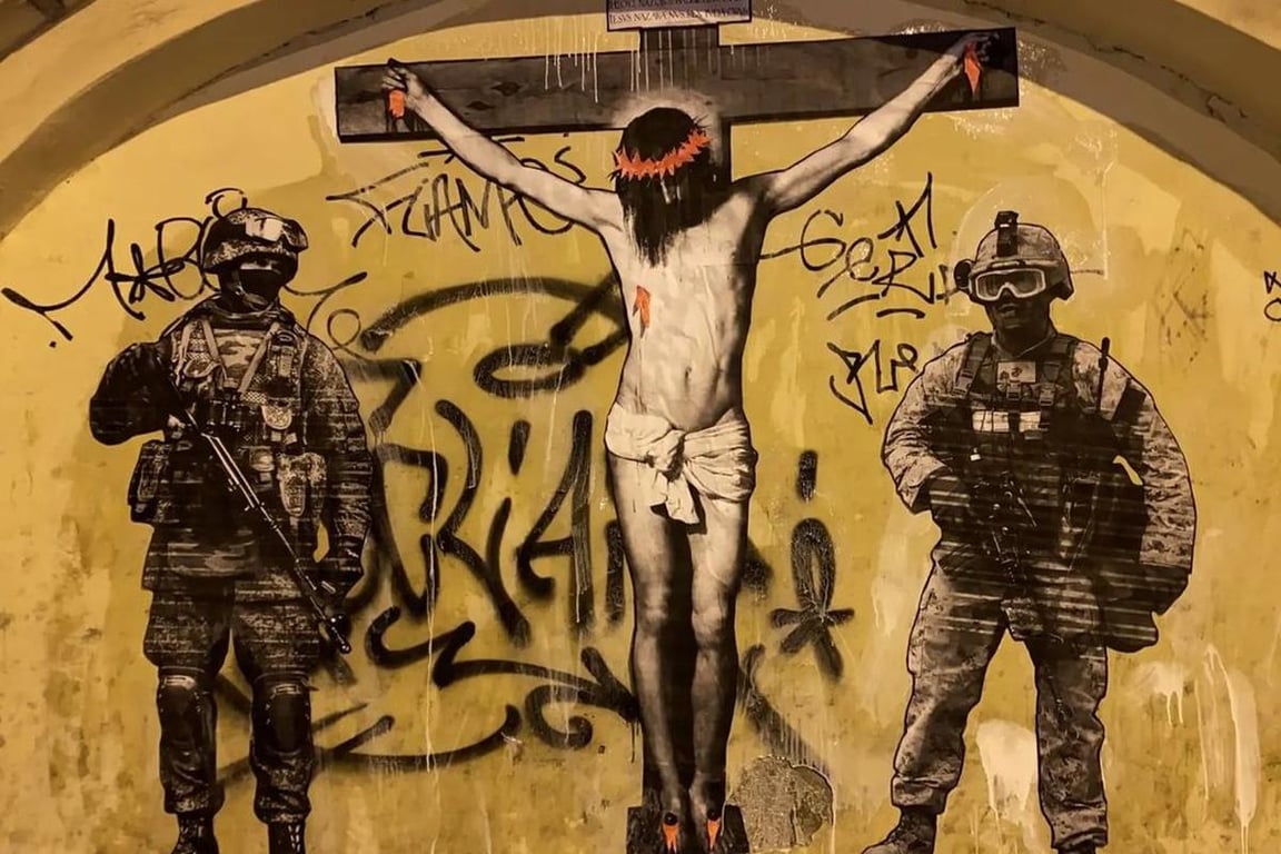 антивоєнний малюнок в Петербурзі