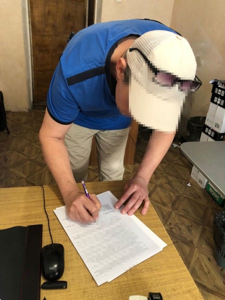 Підозрюваний в колабораційній діяльності. Фото: ГУНП в Одеській області