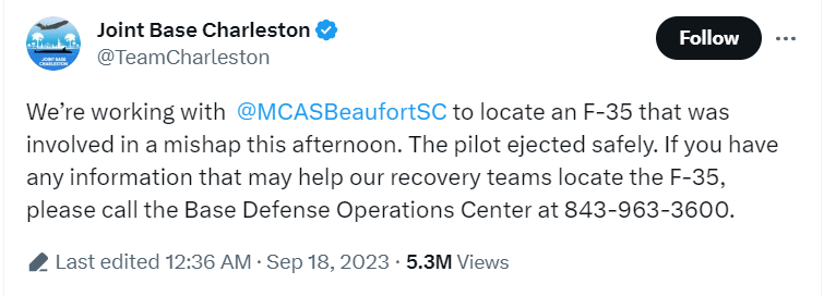 пошук винищувача F-35 у США