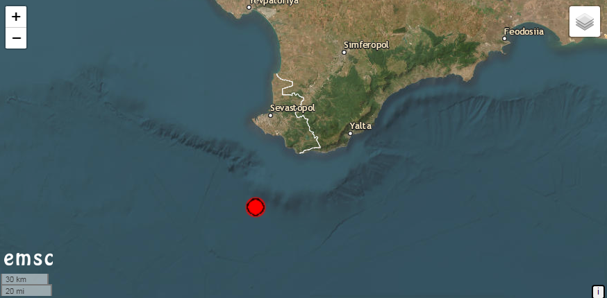 Место эпицентра землетрясения