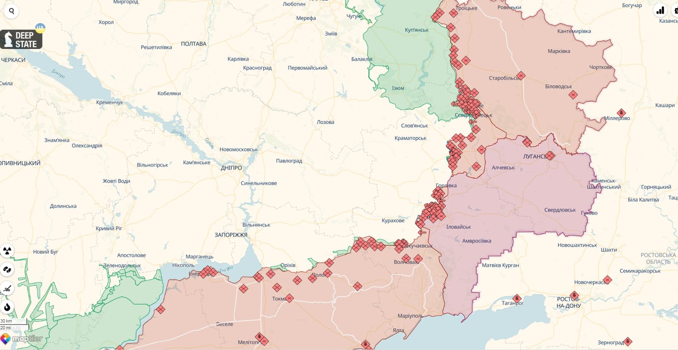 Онлайн-карта боевых действий от DeepState