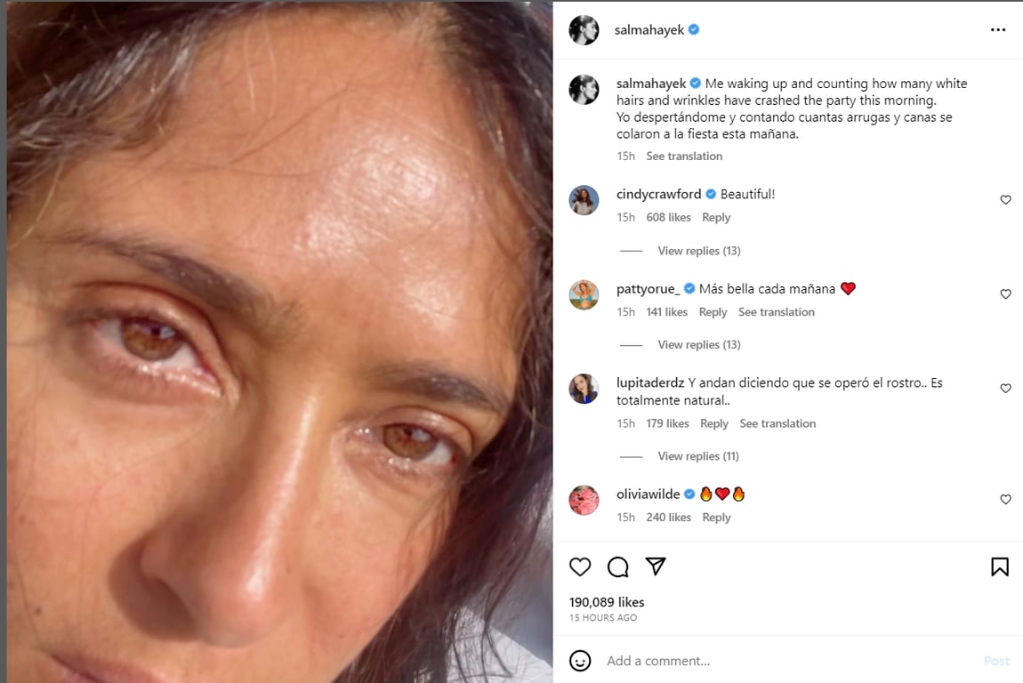 Сальма Гаєк показала, який вигляд має без макіяжу - фото 1