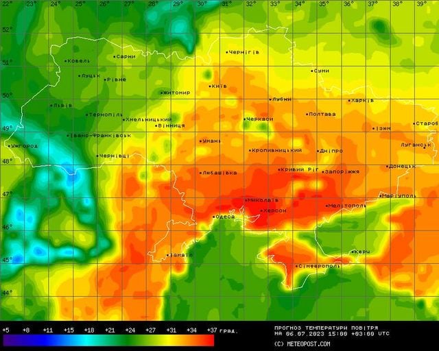 Карта погоды в Украине