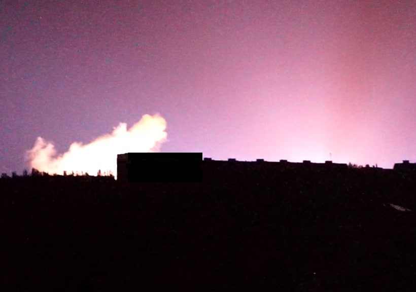 Фото пожара в Запорожье после ракетного удара