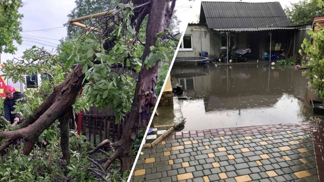 Последствия непогоды в Одесской области - вырывало деревья и затопленные дома