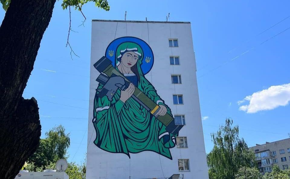 Мурал «Свята Джавеліна» у Солом’янському районі Києва