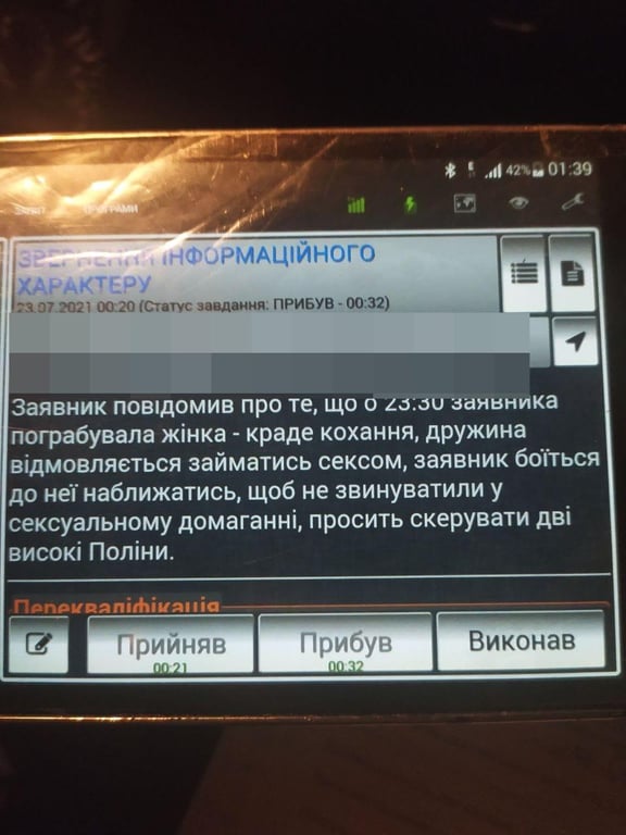 У Львові чоловік викликав поліції, щоб умовити дружину на секс