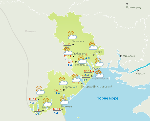 Погода в Одесі 30 жовтня - прогноз на день