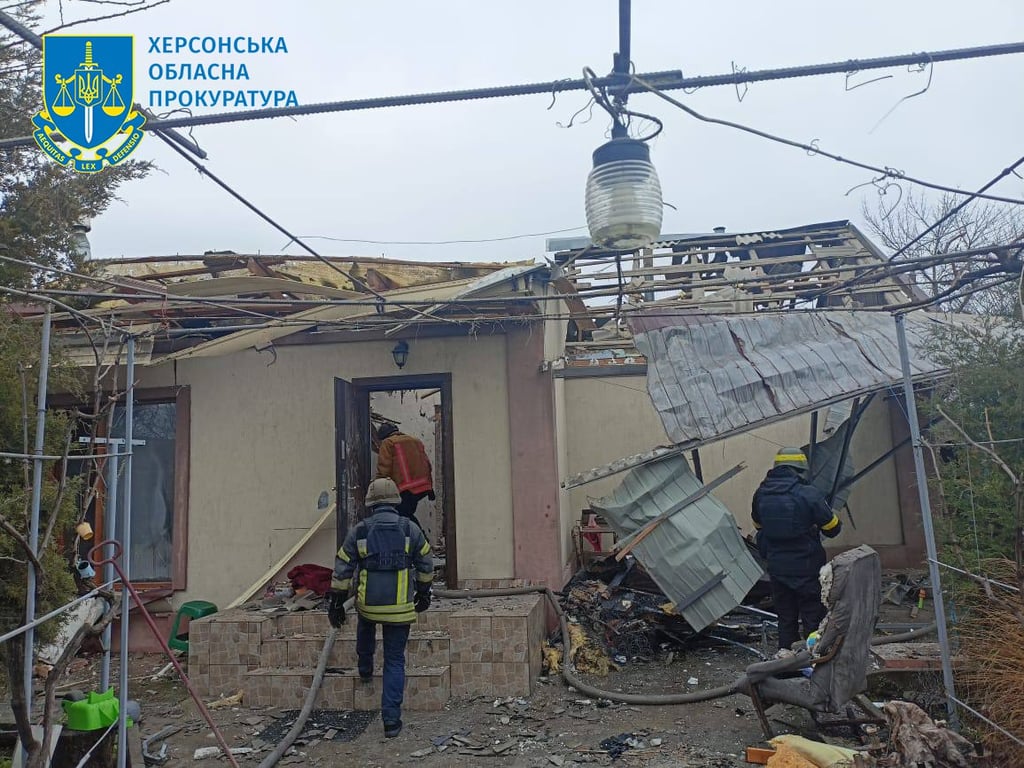 Последствия обстрела Херсона