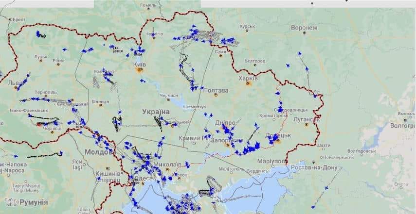 Схема обстрілів