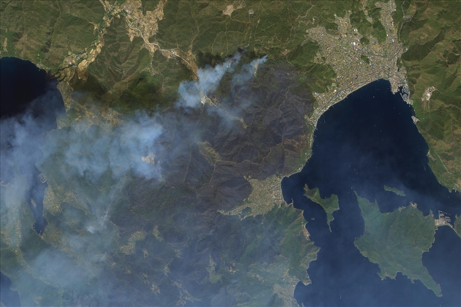 Супутник сфотографував з космосу пожежі в Туреччині