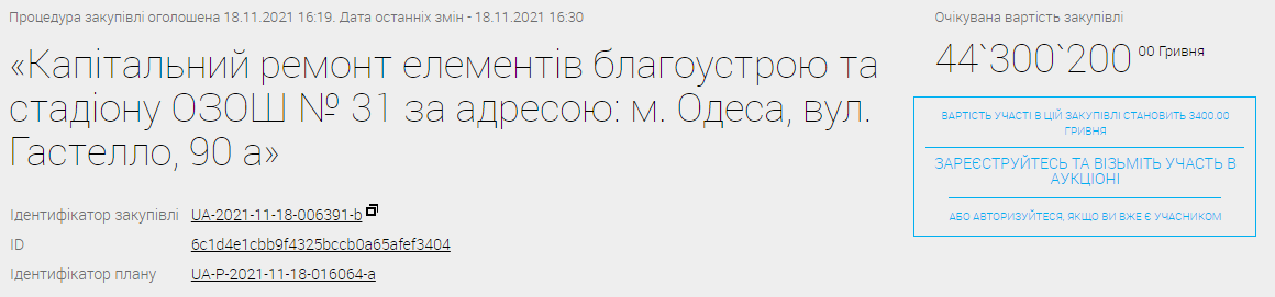 В Одесі відремонтують два шкільних стадіони за 2,7 млн доларів