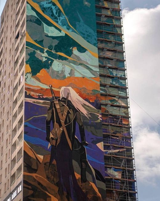 В Польше создали крупнейшую уличную фреску в честь "Ведьмака"