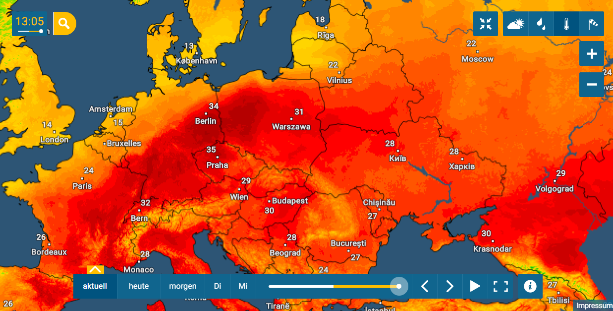 Аномальное тепло по всему континенту