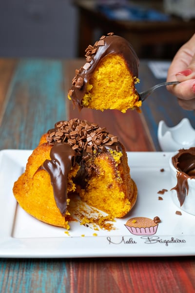 Brazilian Bolo de Cenoura with Chocolate Glaze